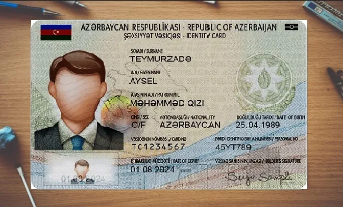 نمونه فتوشاپ آی دی کارت آذربایجان